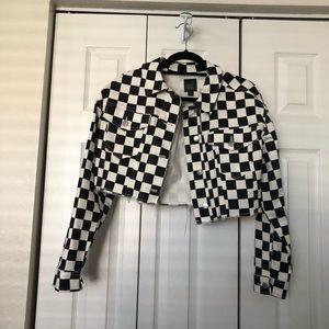 Checkered Denim Jacket